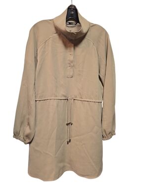 Zara Beige Drawstring Tunic Dress
